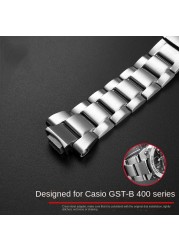 For Casio G-Shock Watch Men's Steel GST-B400-1A Stainless Steel Heart Convex Watchband New Watchband Modified Wrist Watch