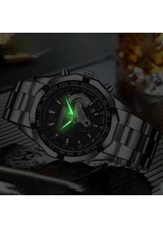 LANGLISHI Men Sports Watches Top Brand Luxury Military Stainless Steel Wrist Watch Man Fashion Watch Relogio Masculino