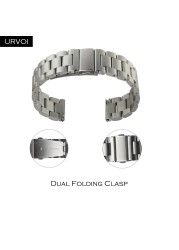 URVOI 3 Rows Band for Galaxy Watch Active Strap Stainless Steel Fold Over Clasp Quick Release Durable Wristwatches 4 Colors 42 46mm