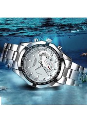 LANGLISHI Automatic movement watch men's watches luxury brand imported movement waterproof luminous mechanical wristwatch