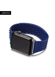 URVOI Fluorelastomer Band for Apple Watch Series 7 6 SE 5 432 Strap for iWatch Soft Silicone Replacement Sport Band No Buckle