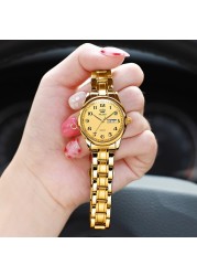 OLEVS Golden Waterproof Women's Watch Famous Brand Luxury Waterproof Quartz Wrist Watch For Women Business Lady Watch Dropshipping