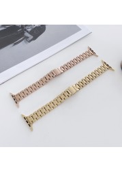 Fashion Luxury Band for Apple Watch Series 6 5 4 3 2 1 Se Stainless Steel Watch Bands for iWatch 38 40 42mm 44mm Strap Bracelet