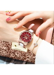 POEDAGAR Women Watch Luxury Quartz Diamond Rose Gold Ceramic Steel Watches Waterproof Luminous Swiss Brand Ladies Wristwatches