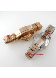 40mm Rotbeer ceramic bezel sapphire watch glass case fit NH35 NH36 2824 2836 Miyota 8215 8205 moveent