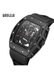 Baogela Pirate Skull Pattern Men's Watch Silicone Luminous Quartz Watches Military Wateproof Skeleton Wristwatch for Man 1612