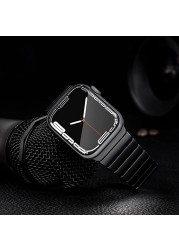 Watchbands for apple watch korea 6 5 7 band 45mm 44mm 41mm 40mm pulseira stainless steel bracelet for iwatch SE 42mm 38mm strap