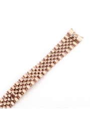 CARLYWET - 20mm Stainless Steel Wrist Watch Band, Silver-tone, Rose Gold, Curved Screw Link, 316L