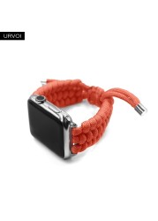 URVOI الفرقة ل أبل سلسلة ساعة 7 6 SE 5 4 3 تمتد مشبك حبل حزام ل iWatch outdoor تصميم النسيج الفرقة 40 41 44 45 مللي متر