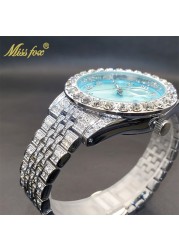 Relogio Masculino Luxury Original Diamond Watch for Male Unique Blue Dial Couple Watches Calendar Waterproof Quartz Watches