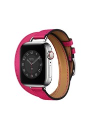 حزام جلد ل أبل ساعة 6 5 4 SE الفرقة 44 مللي متر 40 مللي متر حلقة مزدوجة استبدال سوار حزام ل iwatch سلسلة 3 2 1 42 مللي متر 38 مللي متر