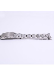 CARLYWET 19 20mm Stainless Steel Silver Middle Polish Hollow Curved End Solid Screw Quick Strap for Vintage