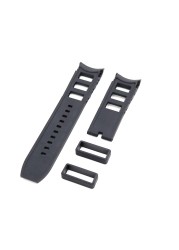 CARLYWET - High quality silicone rubber watch strap, black, for men and women, without buckle