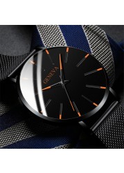 Men Watches 2021 Luxury Male Elegant Ultra Thin Watch Men Business Stainless Steel Mesh Quartz Watch Relogio Masculino Hot Sale