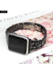 URVOI الفرقة ل أبل سلسلة ساعة 7 6 SE 5 4 3 2 1 السيراميك سليم حزام ل iWatch المعين تصميم فراشة مشبك 38 40 42 44 مللي متر