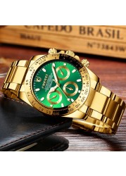 2022 Chenxi Brand Male Full Golden Men's Wrist Watches Clock Luxury Casual Quartz Watch Waterproof Clock Man Relogio Masculino