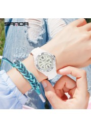 SANDA Fashion Casual Women's Watch Silicone Waterproof Quartz Women Watches Female Gift for Women Watch Relogio Feminino P1053