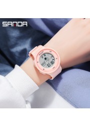 SANDA 2022 New Fashion Sport Women's Watches Digital Watch Waterproof Female Watch 5ATM Waterproof Relogio Feminino 2121