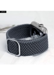 URVOI Braided Band for Apple Watch Series 7 6 SE 5 4 3 Single Loop Stretchable Strap Adjustable fram buckle for iWatch 41 45mm