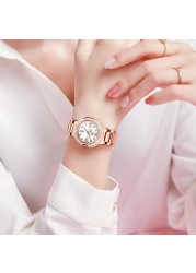 OLEVS Watch for Women Waterproof Diamond Luminous Quartz Women Watch Set Stainless Steel Rose Gold Luxury Top Brand Wrist watch