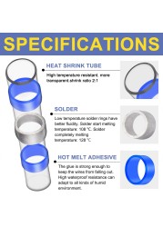 موصلات أسلاك اللحام haisstronica 250/500 قطعة ، موصلات أسلاك الانكماش الحراري للدرجة البحرية ، موصلات بعقب الانكماش الحراري