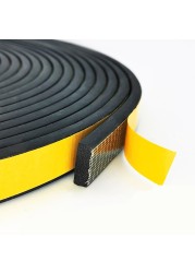 2m-10m Rubber Self Adhesive Sponge Seal Tape EVA Black Foam Strong Single Sided Adhesive Soundproofing Anti-collision Sealing Gasket