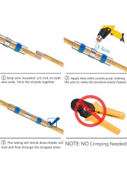 1200/800/300pcs Solder Sealing Wire Connectors Kit , Heat Shrink Butt Connectors Waterproof And Insulated Electrical Wire Terminals