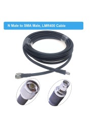 LMR400 Cable N Female to RP-SMA Male 50 Ohm Low Loss 50-7 Pigtail RF Coaxial Extension Jumper for 4G LTE Cellular Signal Booster