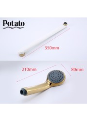 Potato Bathroom Faucet Chrome Outlet Pipe Hot and Cold Water Bath Mixer With ABS Shower Head p22219-