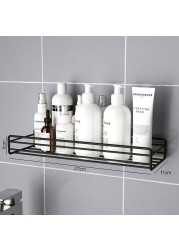 Bathroom Shelf Shower Wall Mount Shampoo Storage Holder With Suction Cup No Drilling Kitchen Storage Bathroom Accessories