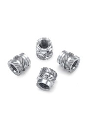 303 Stainless Steel M3 Hot Melt Soil Eight Twill Nuts High-strength Anti-corrosion SUS Embossed Knurled Injection Nut Inserts