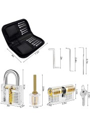 Locksmith Tools Set Clear Locking Practice Kit with Broken Wrench and Key Lock Removal Tool Kit and Padlock