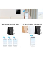 1/2/3/4 Gang Smart Light Wall Switch Touch RF433 + WiFi Voice Bluetoo Control by Tuya App and Smart Life Support Alexa Goolge Home