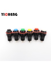 6pcs DS-211 DS-213 Push Button Switch 10mm Momentary/Self-Lock Round Button Switch DS211 DS213 Miniature