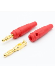 4pcs New 4mm Plugs Pure Copper Gold Plated Musical Speaker Cable Wire Pin Banana Plug Connectors