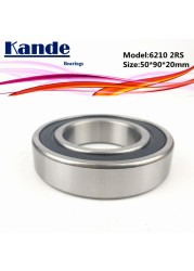 Kande 6210RS 1pc ABEC-5 6210 2RS Single Row Deep Groove Ball Bearing 50x90x20mm High Quality 6210RZ