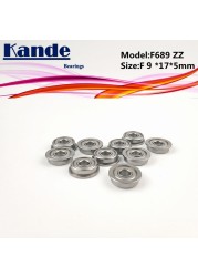 Kande Bearings F689 ZZ 10pcs ABEC-1 F689ZZ F689-2Z Miniautre F689 Ball Bearing F8x6x5mm F689-2Z