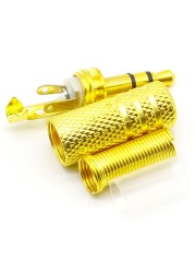 10pcs/lot Gold Plated 3.5mm Plug RCA Audio Connector RCA Audio Plug 3.5 Jack Stereo Headphone Double Track Headphone