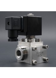 Normally Closed Solenoid Valve 304 Stainless Steel High Pressure Car Washer 0~300bar NC Water Valve 3/8"-1" NPT BSP 2 Way