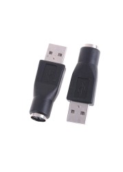 2pcs/lot Black USB Male for PS2 Female Adapter Cable Converter for Laptop Portable Keyboard Mouse