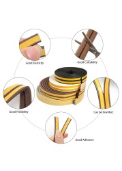 5M Window Door Seal Strap Window Gasket Self Adhesive Weatherstrip For House Window Door Foam Soundproof Collision Tape