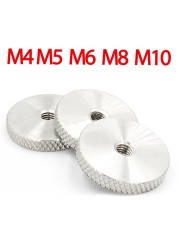 M4 M5 M6 M8 M10 M12 knurled thumb nuts 304 stainless steel flat head hand screwed knurled round nut hardware fasteners