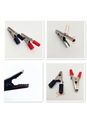 Metal Alligator Clips Clamp Electrical Test Clamps Connector Assortment Test Lead Connect Socket For Battery 10pcs 50mm