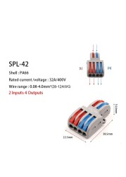 5/10pcs/lot SPL-42/62 Mini Quick Wire Connector Universal Wiring Cable Connector Push In Connector Terminal Block DIY You