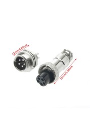 Aviation Plug Male and Female Wire Panel Metal Connector 12mm 2/3/4/5/6 Pin GX12 New