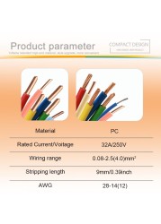 25/50/100 قطعة سريعة بعقب سلك موصل 2/3 دبوس الربط محطة كتل المنزل الكهربائية المدمجة موصل موصلات ل 28-12AWG