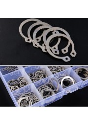 150/250pcs 304 stainless steel outer circles retaining ring assorted set 4-25mm 15 sizes xqmg