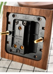 DepoGuye high quality retro American light switch socket, pure wood copper toggle switch panel, home and bed wall light switch