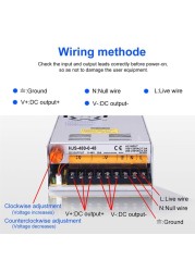 480W شاشة ديجيتال تحويل التيار الكهربائي 5V 12V 24V 36V 48V 60V 80V 120V 160V 220V 300V قابل للتعديل AC/DC تحويل LED SMPS