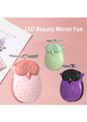 Portable Fan Mini Owl Model USB Rechargeable Night Light Cooling Hand Fan Three Speed ​​Adjust Ventilador Outdoor Office 2022